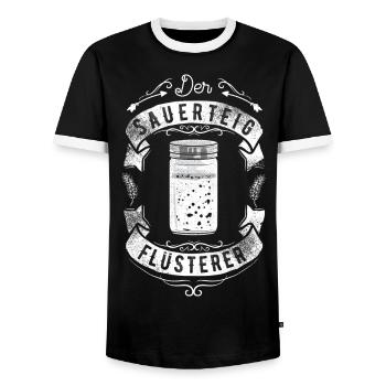 Sauerteig Flüsterer I Sauerteigstarter I Brot - Männer Kontrast-T-Shirt - Schwarz/Weiß - Vorne - AI Model Female 172 light (172cm) & AI Model Male 178 light (178cm)
