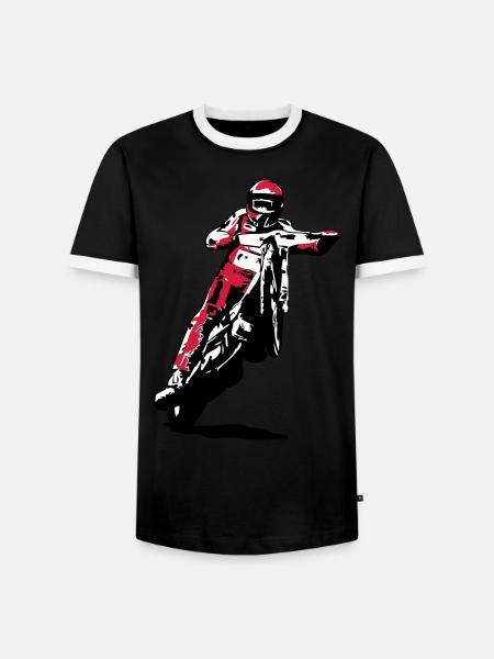 Speedway - Men's Ringer Shirt - black/white