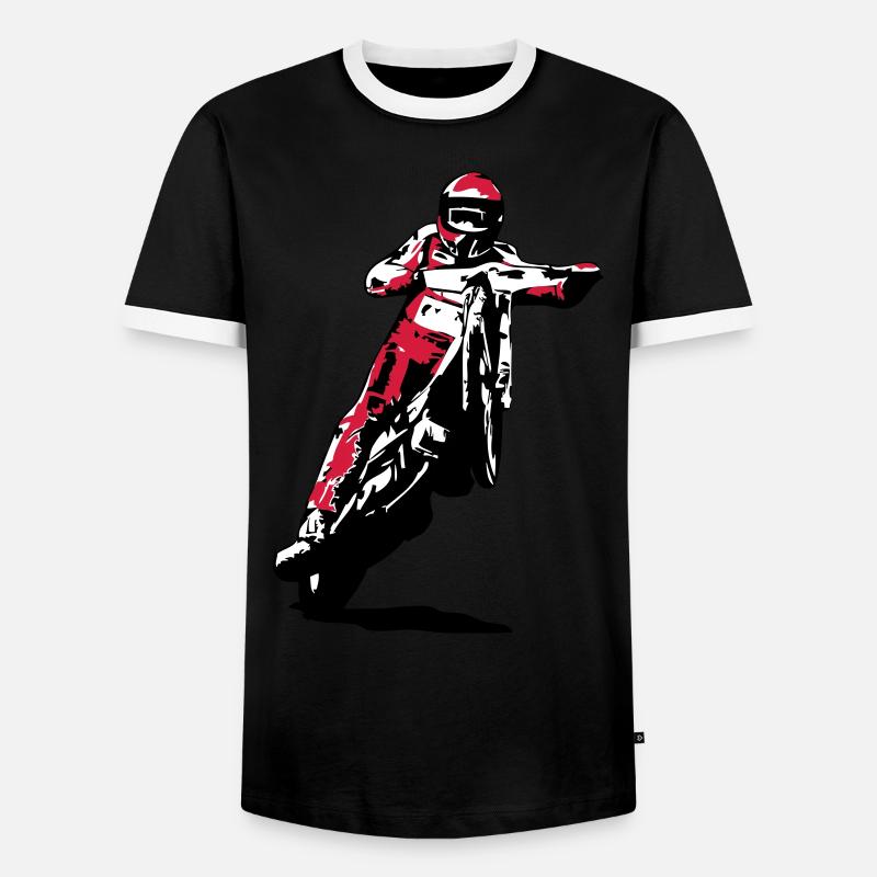 Speedway - Men's Ringer Shirt - black/white