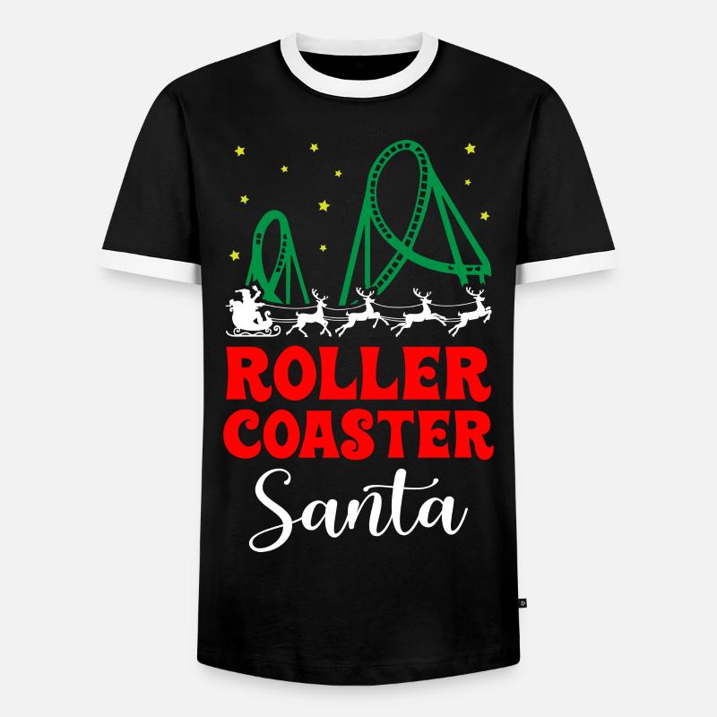 Roller Coaster Santa - Männer Kontrast-T-Shirt - Schwarz/Weiß