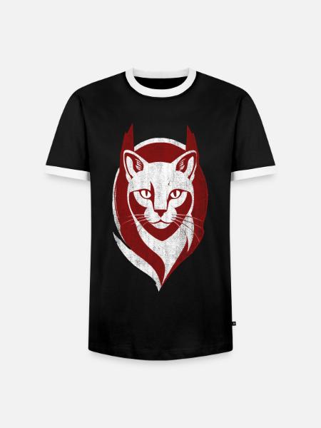 Cool Cat Logo Katt Kattunge - Kontrast-T-shirt herr - svart/vit