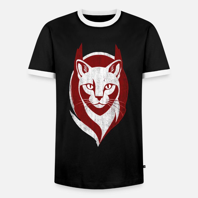 Cool Cat Logo Cat Kitten - Men's Ringer Shirt - black/white