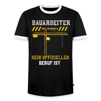 Bauarbeiter Weil Superheld Kein... - Männer Kontrast-T-Shirt - Schwarz/Weiß - Vorne - AI Model Female 172 light (172cm) & AI Model Male 178 light (178cm)
