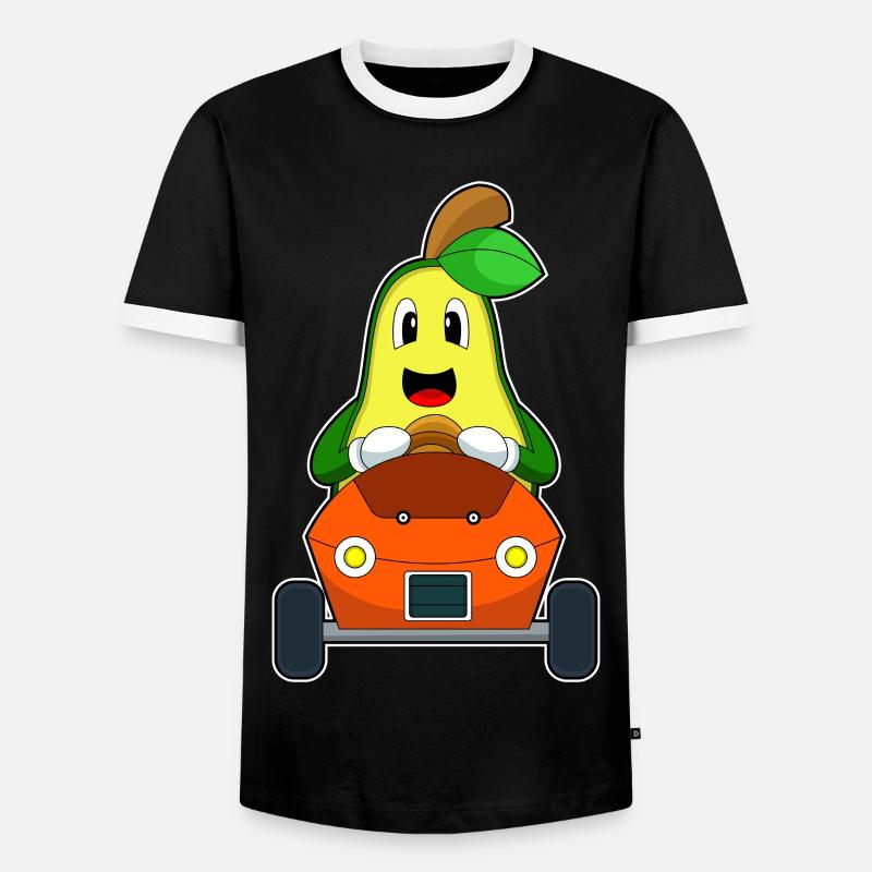 Avocado Auto - Männer Kontrast-T-Shirt - Schwarz/Weiß