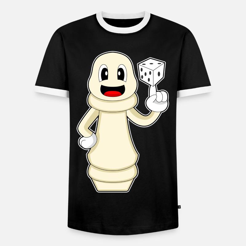 Schachfigur Bauer Schach - Männer Kontrast-T-Shirt - Schwarz/Weiß