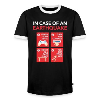 Gamer Erdbeben - Gaming Love - Männer Kontrast-T-Shirt - Schwarz/Weiß - Vorne - AI Model Female 172 light (172cm) & AI Model Male 178 light (178cm)