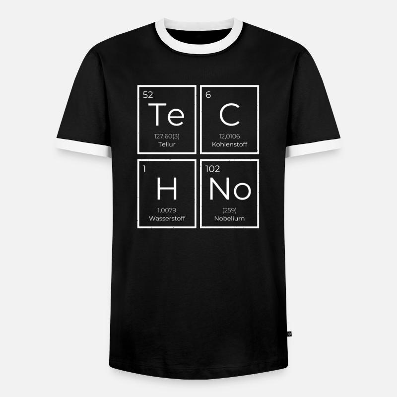 Techno Science Periodensystem - Männer Kontrast-T-Shirt - Schwarz/Weiß
