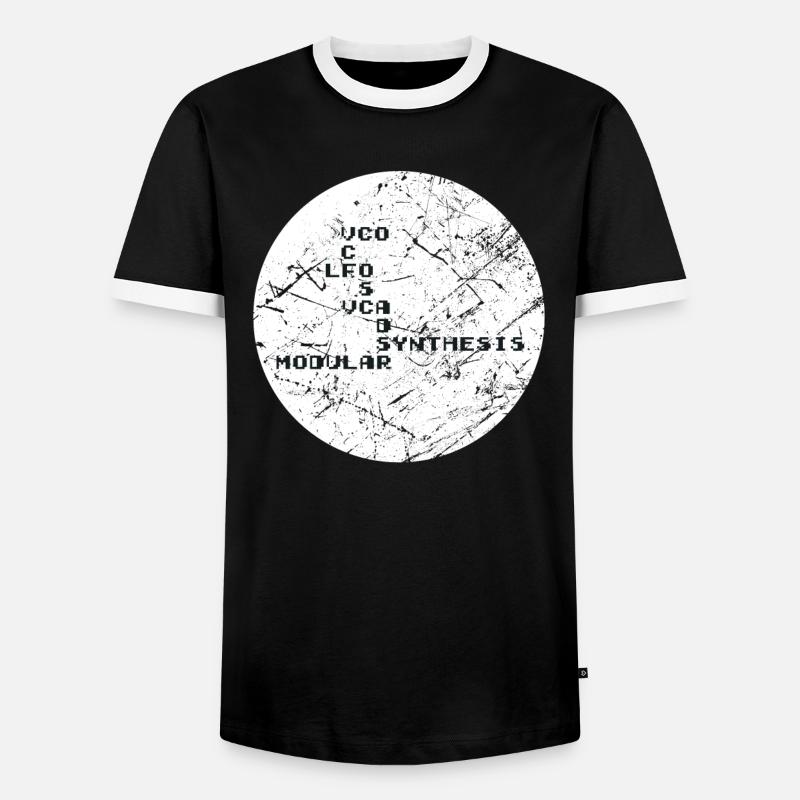 Synthesizer Techno Map - Männer Kontrast-T-Shirt - Schwarz/Weiß
