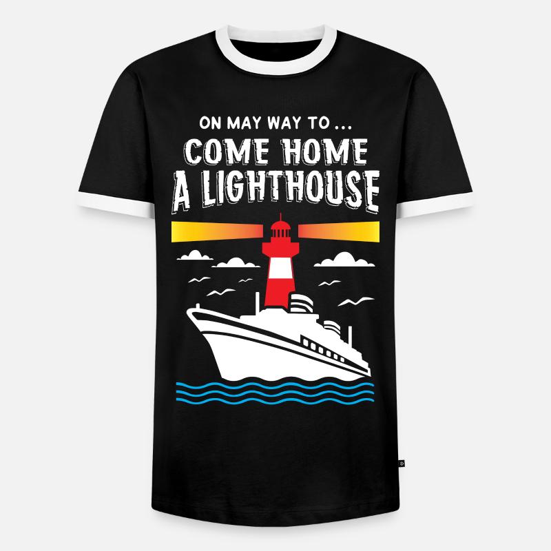 Lighthouse - Men's Ringer Shirt - black/white