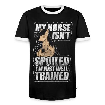 Cheval Animal - T-shirt contrasté Homme - noir/blanc - Devant - AI Model Female 172 light (172cm) & AI Model Male 178 light (178cm)