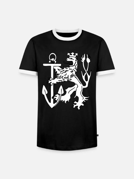 Düsseldorfer Löwe - Männer Kontrast-T-Shirt - Schwarz/Weiß