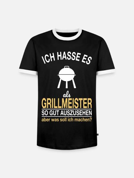 Grillmeister Spruch - Männer Kontrast-T-Shirt - Schwarz/Weiß