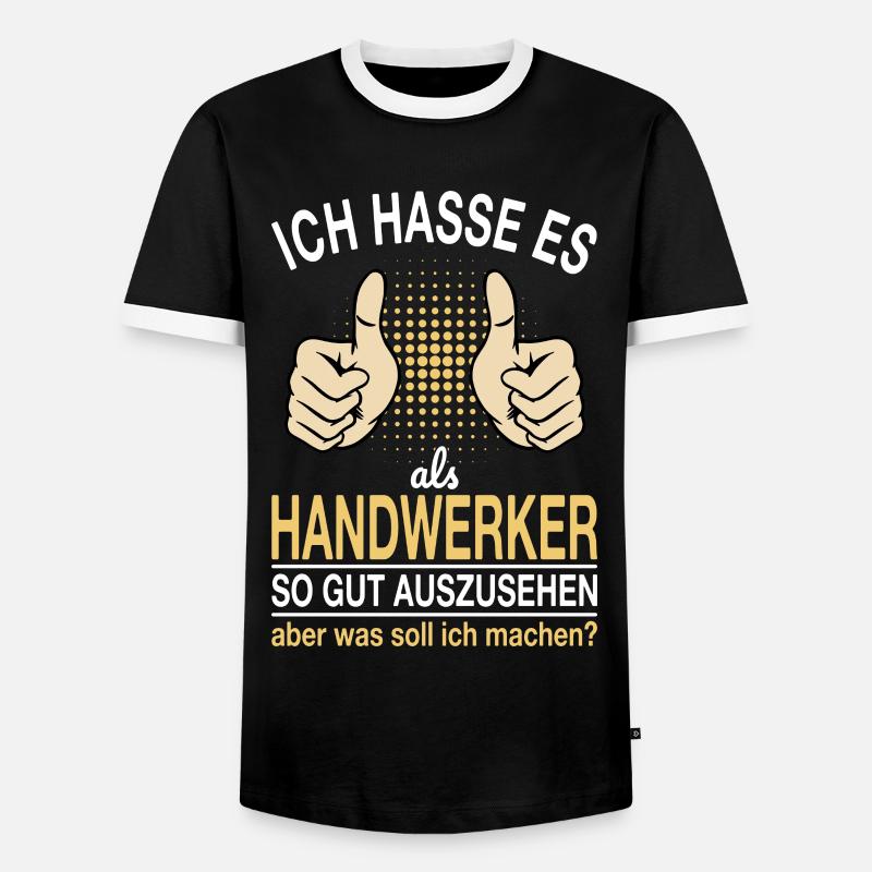 Handwerker Spruch - Männer Kontrast-T-Shirt - Schwarz/Weiß