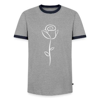 Rose - T-shirt contrasté Homme - gris/marine  - Devant - AI Model Female 172 light (172cm) & AI Model Male 178 light (178cm)