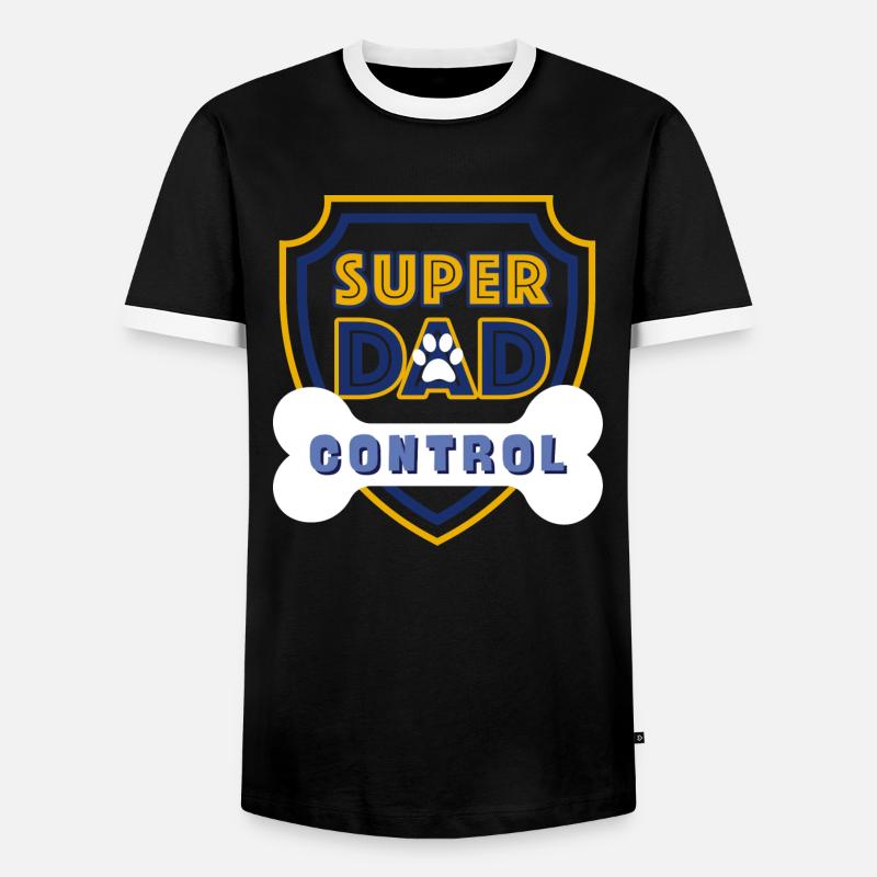 Super Dad Control Dark Blue - Männer Kontrast-T-Shirt - Schwarz/Weiß