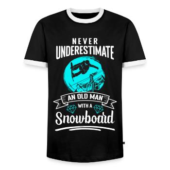 Snowboarding Urlaub Skihütte Freestyle - Männer Kontrast-T-Shirt - Schwarz/Weiß - Vorne - AI Model Female 172 light (172cm) & AI Model Male 178 light (178cm)