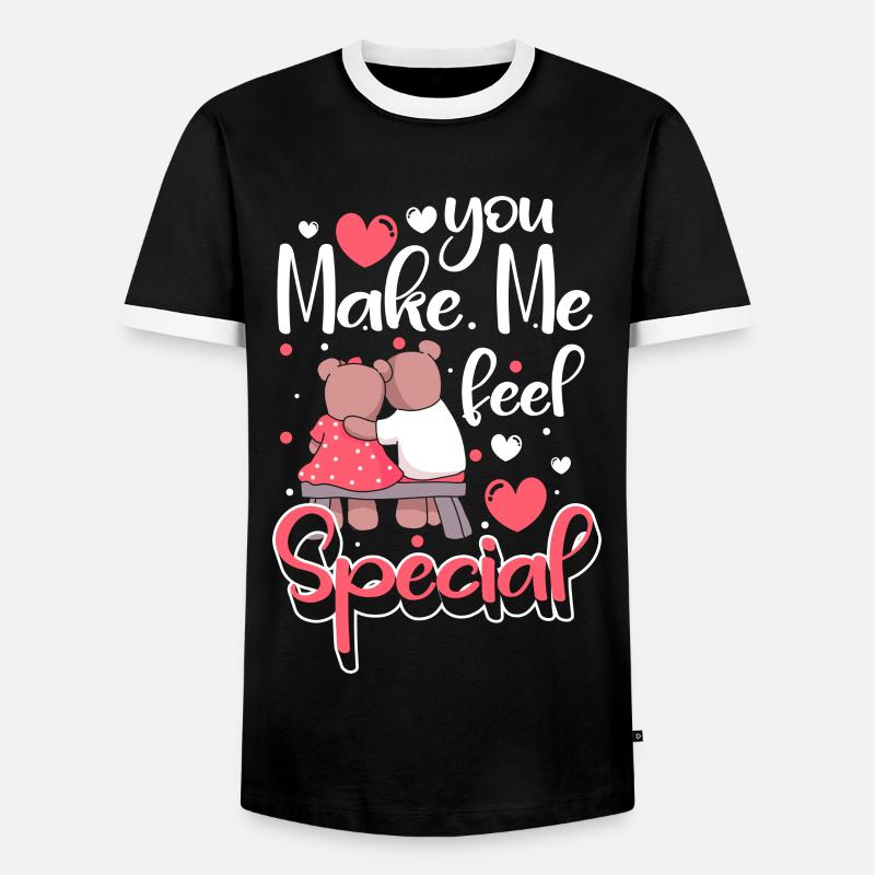 Romantic Couple Romance Affection - Men's Ringer Shirt - black/white