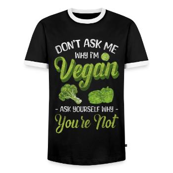Ernährung Gesund Vegetarisch Ethik - Männer Kontrast-T-Shirt - Schwarz/Weiß - Vorne - AI Model Female 172 light (172cm) & AI Model Male 178 light (178cm)