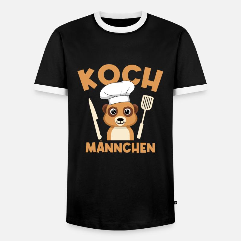 Erdmännchen Küchenchef Chefkoch Koch Kochen - Männer Kontrast-T-Shirt - Schwarz/Weiß