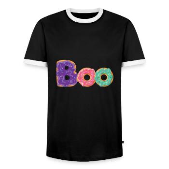 Halloween boo donut - Men's Ringer Shirt - black/white - Front - AI Model Female 172 light (172cm) & AI Model Male 178 light (178cm)