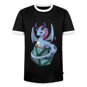 Dragon D20 - T-shirt contrasté Homme - noir/blanc - Devant - AI Model Female 172 light (172cm) & AI Model Male 178 light (178cm)