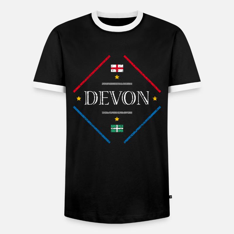 Devon, Angleterre - T-shirt contrasté Homme - noir/blanc