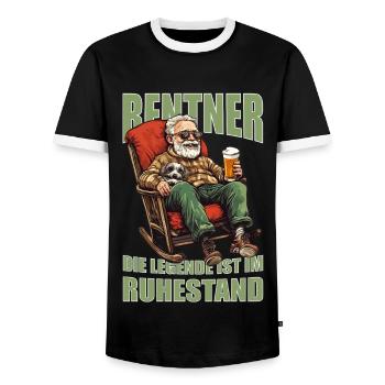 Geschenk zur Rente Opa im Ruhestand lustiges - Männer Kontrast-T-Shirt - Schwarz/Weiß - Vorne - AI Model Female 172 light (172cm) & AI Model Male 178 light (178cm)