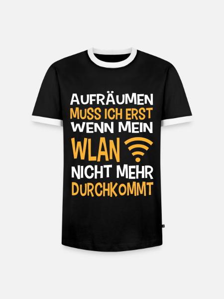 WLAN Aufräumen - Männer Kontrast-T-Shirt - Schwarz/Weiß