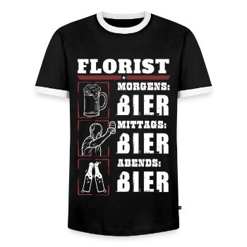 Mon quotidien de fleuriste - T-shirt contrasté Homme - noir/blanc - Devant - AI Model Female 172 light (172cm) & AI Model Male 178 light (178cm)