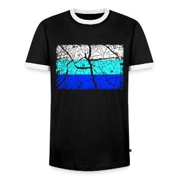 Germany Flag INVERTED - Men's Ringer Shirt - black/white - Front - AI Model Female 172 light (172cm) & AI Model Male 178 light (178cm)