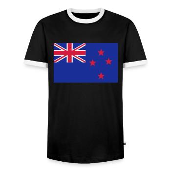 new zealand flag - Männer Kontrast-T-Shirt - Schwarz/Weiß - Vorne - AI Model Female 172 light (172cm) & AI Model Male 178 light (178cm)