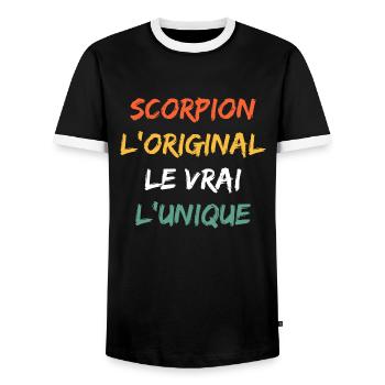 scorpion - T-shirt contrasté Homme - noir/blanc - Devant - AI Model Female 172 light (172cm) & AI Model Male 178 light (178cm)