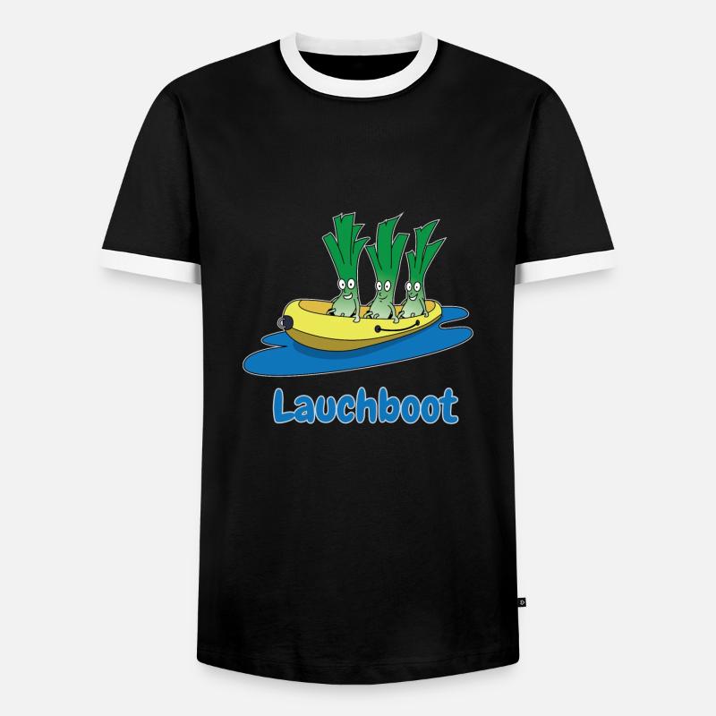 Lauchboot Lauch Schlauchboot Witzige Geschenkidee - Männer Kontrast-T-Shirt - Schwarz/Weiß
