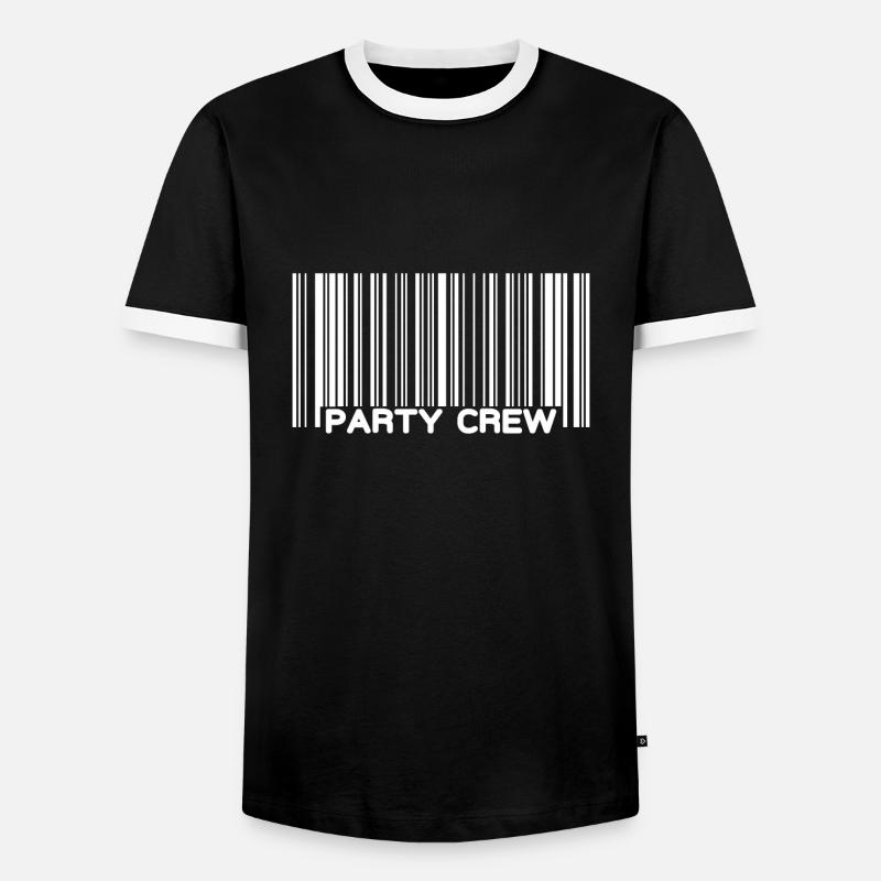 Barcode Party Crew - Männer Kontrast-T-Shirt - Schwarz/Weiß