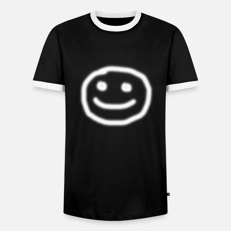 Smiley handgemalt - Männer Kontrast-T-Shirt - Schwarz/Weiß