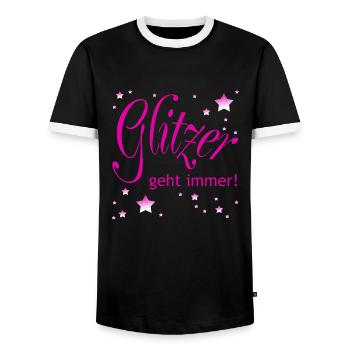 Glitter fonctionne toujours - T-shirt contrasté Homme - noir/blanc - Devant - AI Model Female 172 light (172cm) & AI Model Male 178 light (178cm)