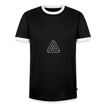 Illusion icon! Magic triangle - Men's Ringer Shirt - black/white - Front - AI Model Female 172 light (172cm) & AI Model Male 178 light (178cm)