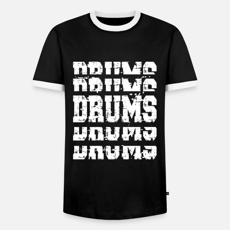 Drums - Men's Ringer Shirt - black/white