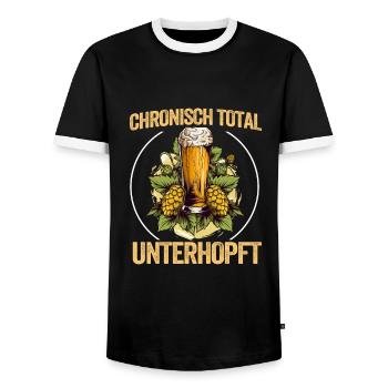 Herren Vatertag Unterhopft Bier Party Lustiger - Männer Kontrast-T-Shirt - Schwarz/Weiß - Vorne - AI Model Female 172 light (172cm) & AI Model Male 178 light (178cm)