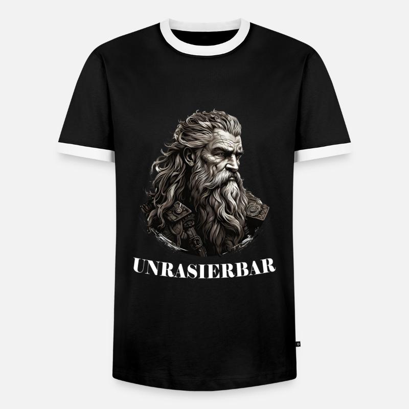 Wikinger Bartträger Lustiger Bart Spruch - Männer Kontrast-T-Shirt - Schwarz/Weiß