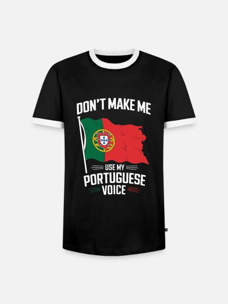 Portuguese Voice - Men's Ringer Shirt - black/white