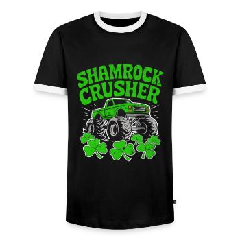 Skt Patricks Day Broyeur de trèfle - T-shirt contrasté Homme - noir/blanc - Devant - AI Model Female 172 light (172cm) & AI Model Male 178 light (178cm)
