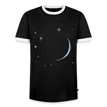 Sterne Mond - Männer Kontrast-T-Shirt - Schwarz/Weiß - Vorne - AI Model Female 172 light (172cm) & AI Model Male 178 light (178cm)