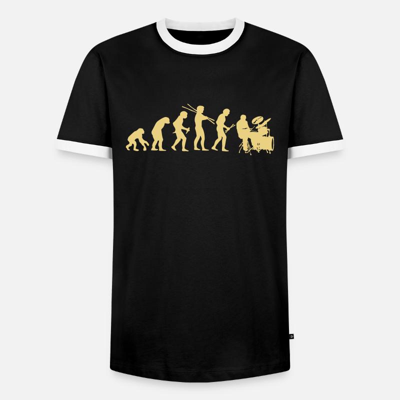 Evolutionsentwicklung - Männer Kontrast-T-Shirt - Schwarz/Weiß