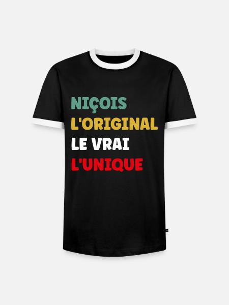 niçois - T-shirt contrasté Homme - noir/blanc