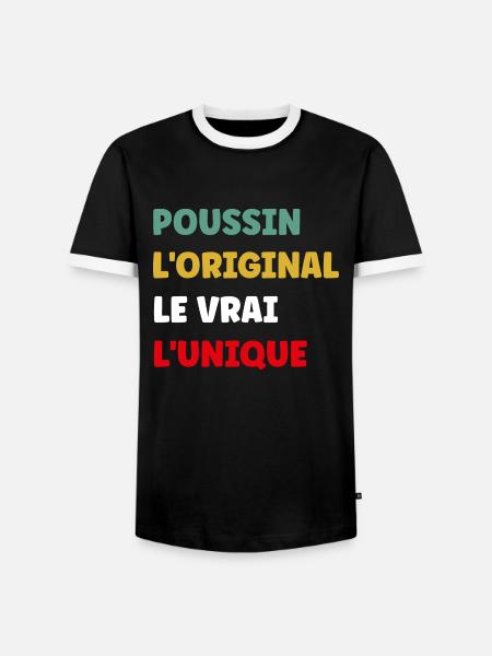 poussin - T-shirt contrasté Homme - noir/blanc