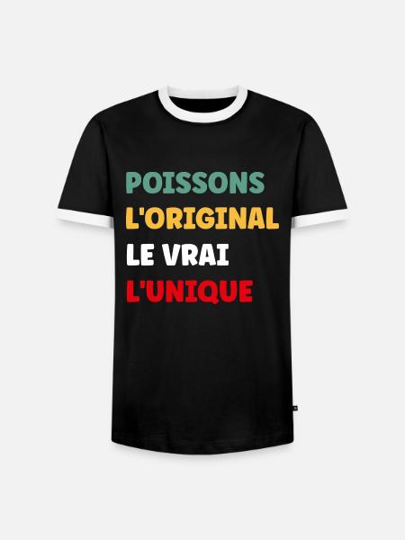 poissons - T-shirt contrasté Homme - noir/blanc