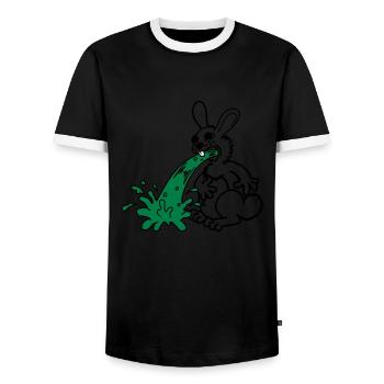Häschen kotzt - Männer Kontrast-T-Shirt - Schwarz/Weiß - Vorne - AI Model Female 172 light (172cm) & AI Model Male 178 light (178cm)