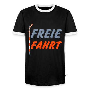 Voyage gratuit - T-shirt contrasté Homme - noir/blanc - Devant - AI Model Female 172 light (172cm) & AI Model Male 178 light (178cm)