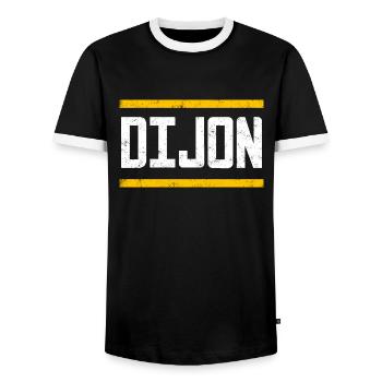 Dijon - Men's Ringer Shirt - black/white - Front - AI Model Female 172 light (172cm) & AI Model Male 178 light (178cm)